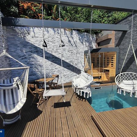 Piscine Chauffee Et Spa Jacuzzi Privatif Terrasse Sans Vis A Vis ,,,Sky House Agen,,, Kültér fotó